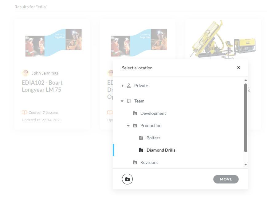 RISE course won't move between folders | E-Learning Heroes