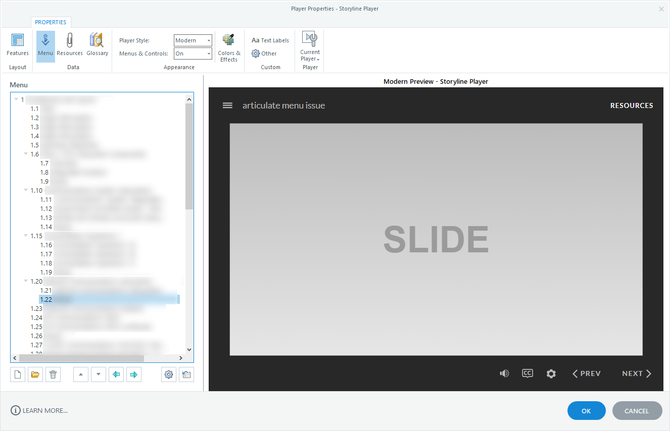 Menu - New Headings - Automatic numbering issue | E-Learning Heroes