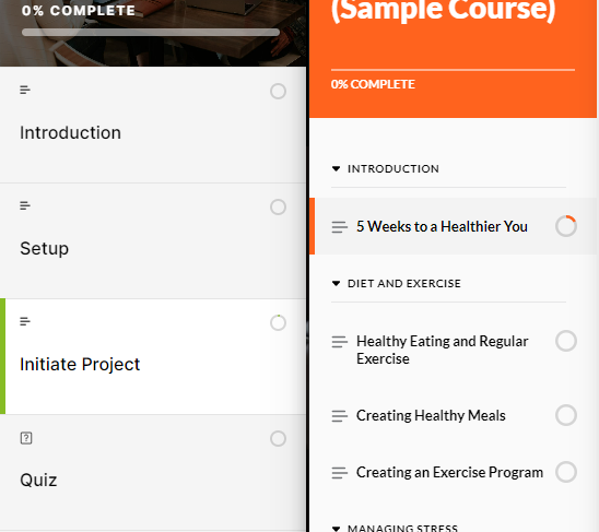 Rise Navigation Sidebar Lesson Title and Lesson Icon Alignment | E ...