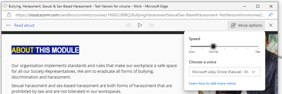 Microsoft Edge Read Aloud Feature Not Working with eLearning Courses ...