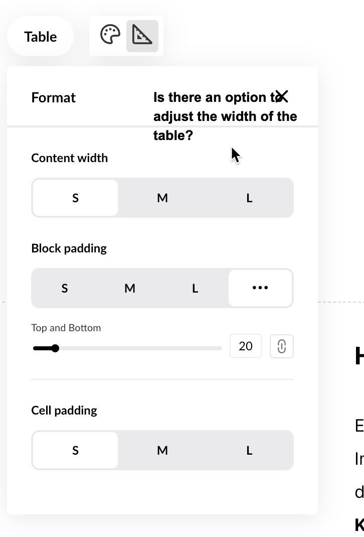 Adjust table width - to avoid horizontal scrollbars -possible? | E ...