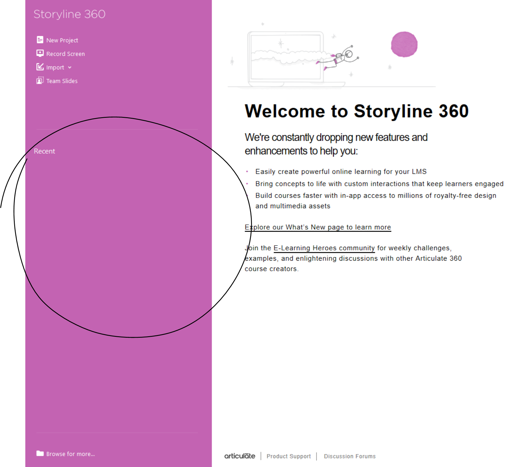 Cannot find latest Storyline project under "Recent" list. | E-Learning ...