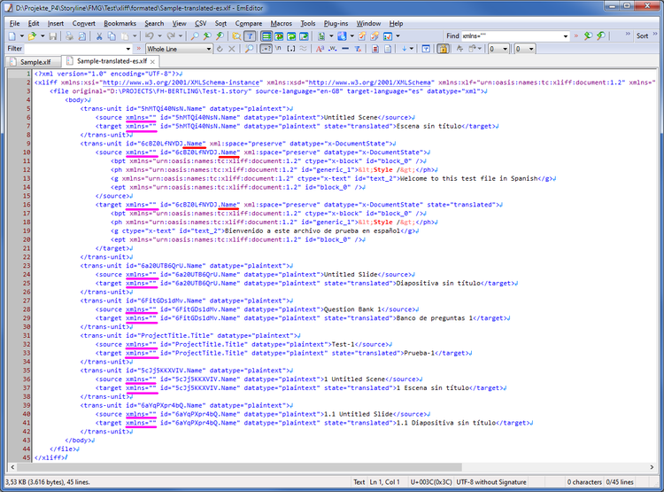 Machine translation via XLIFF Articulate Community