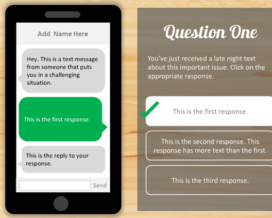 PowerPoint: Text Message Scenario Quiz Template | E-Learning Heroes