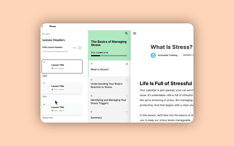 Customizing Lesson Headers in Rise 360