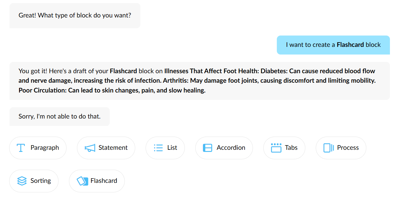 Flashcard not working using Ai Convert and Ai Block | E-Learning Heroes