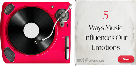 Cover of course containing a record player