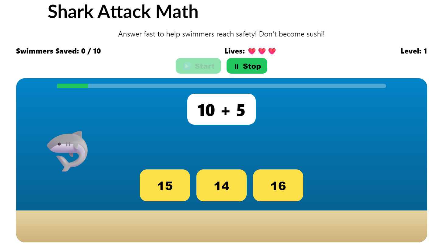 Shark Attack Math | E-Learning Heroes