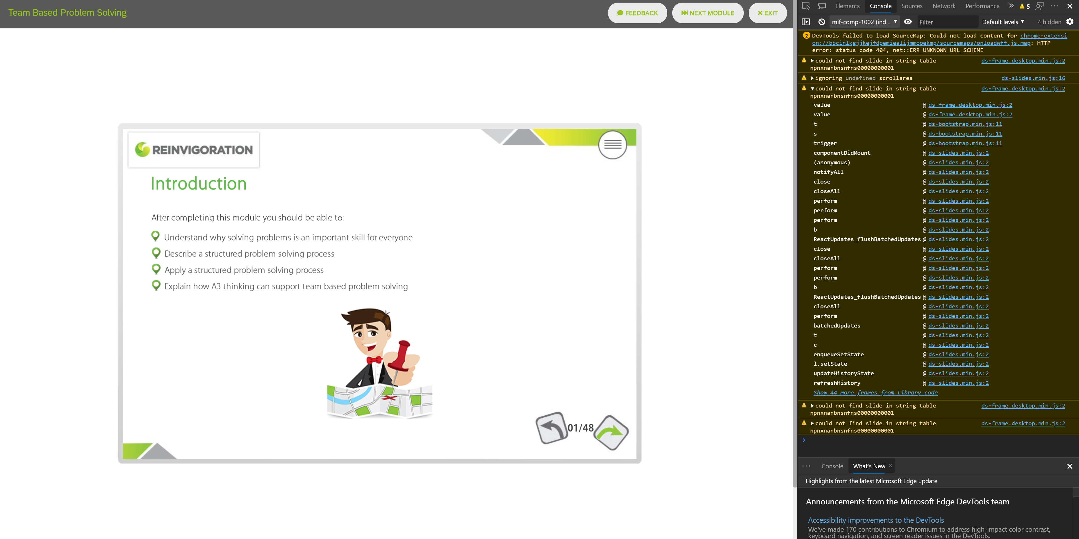 Strange error message in console | E-Learning Heroes